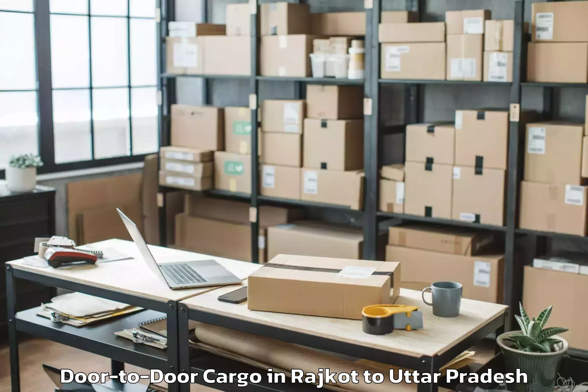 Reliable Rajkot to Rama University Kanpur Door To Door Cargo